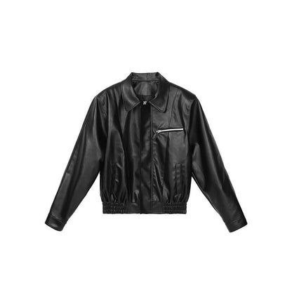 vmtvr dress to impress outfits Ins American Retro Motorcycle Leather Coat Women's Early Autumn Profile Simple High-Grade Jacket