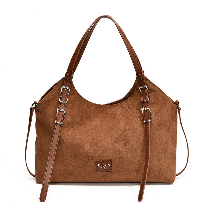 popular autumn hot-selling large-capacity retro tote bag new versatile matte bag women's commuting shoulder bag