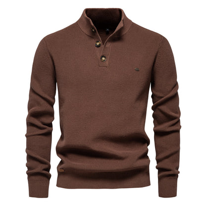 VMTVR 2025 popular autumn and winter new New Popular trade sweater stand-up collar men's high-quality business sweater solid color casual knitted sweater