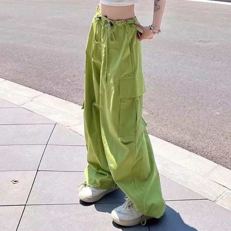 vmtvr college outfits Ankle-Tied Overalls Women's Summer Design Pocket High Waist Straight Casual Pants Loose Slimming Wide Leg Pants Fashion