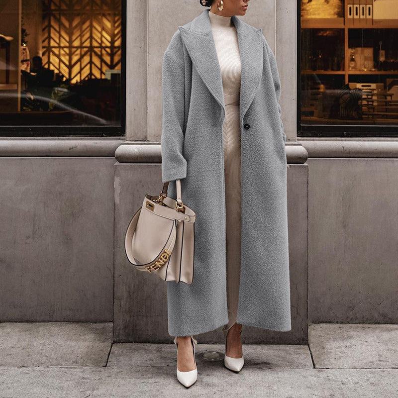 vmtvr outfit inspo fall 2024 Autumn and Winter Direct Selling Warm Coat Long Sleeve Lapel Women's Plush Top Women's Overcoat