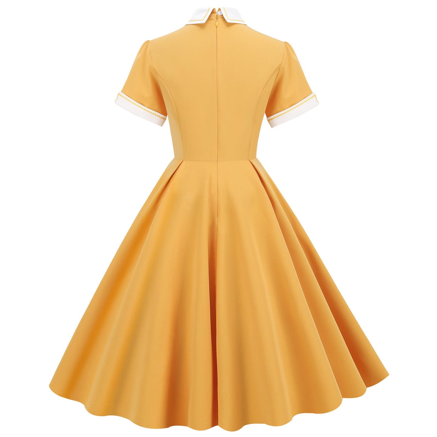 vmtvr harajuku dress to impress Original Hepburn Style Court Noble Temperament Trim Contrast Color Turtleneck Doll Collar Mid-Length Large Swing Retro Dress Women