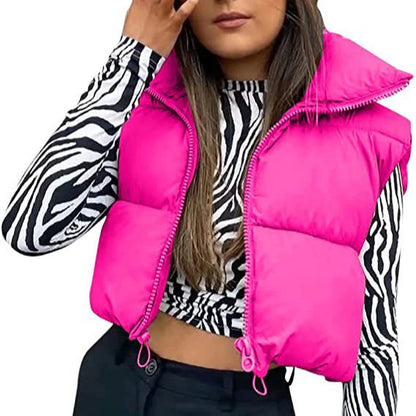 vmtvr datenight fall outfits Women's Spring Cotton-Padded Vest Zipper Stand Collar Vest 11 Colors