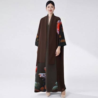 2025 Middle Eastern robe Muslim women's clothing Spring and Autumn new rose temperament large size Popular style jacket robe