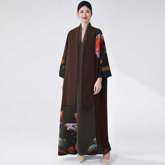 2025 Middle Eastern robe Muslim women's clothing Spring and Autumn new rose temperament large size Popular style jacket robe