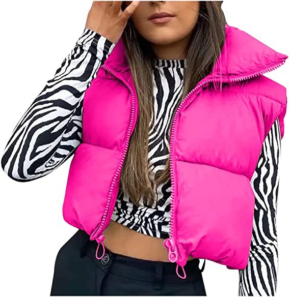 vmtvr datenight fall outfits Women's Spring Cotton-Padded Vest Zipper Stand Collar Vest 11 Colors