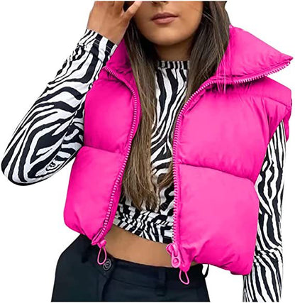 vmtvr datenight fall outfits Women's Spring Cotton-Padded Vest Zipper Stand Collar Vest 11 Colors