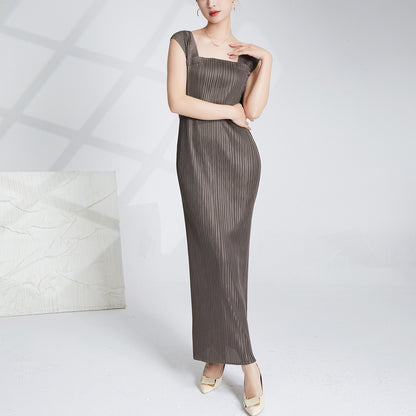 2025 Hot trade hot sale suspender dress women's summer high-end temperament split-ended blouse strap-up outside dress skirt