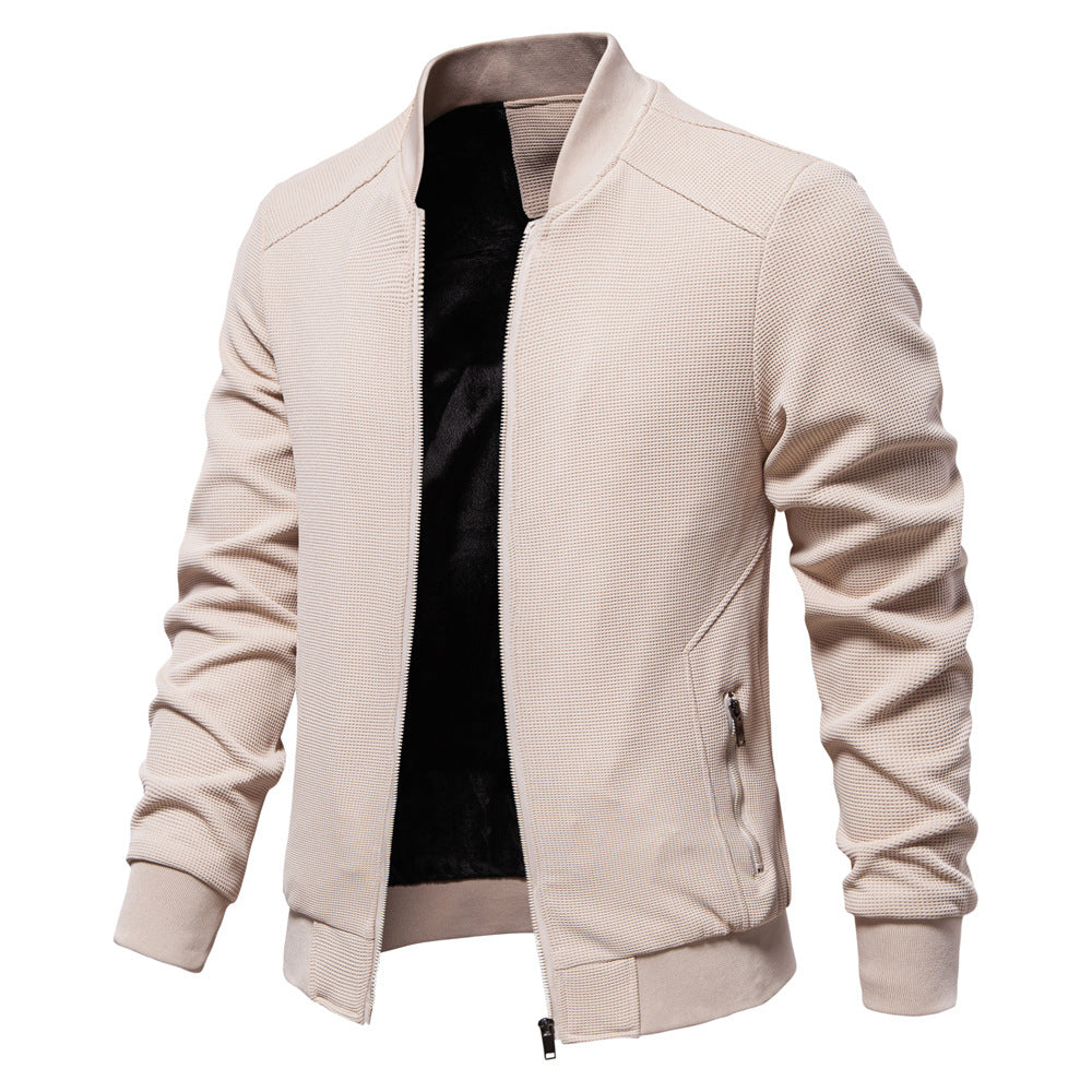 VMTVR 2025 Spring and Autumn popular stand-up collar Popular trade new men's solid color jacket casual jacket fashion slim men's clothing