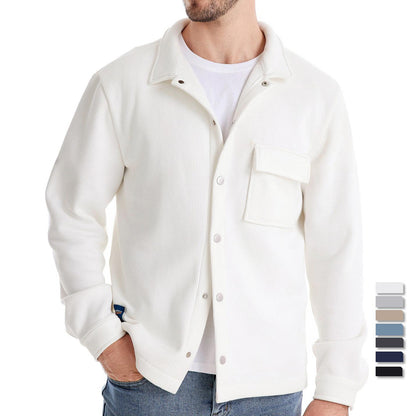VMTVR 2025 popular autumn and winter new fleece thickened waffle men's lapel cardigan jacket Popular trade pocket coat top men