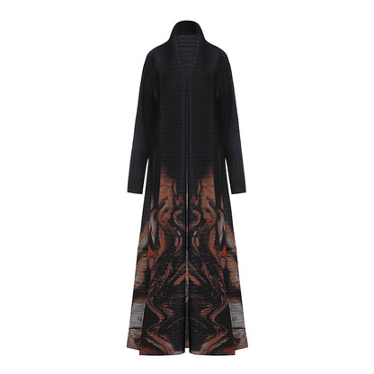 2025 Middle Eastern robe women's pleated long skirt butterfly temperament high-end robe loose lace-up cardigan pleated long coat
