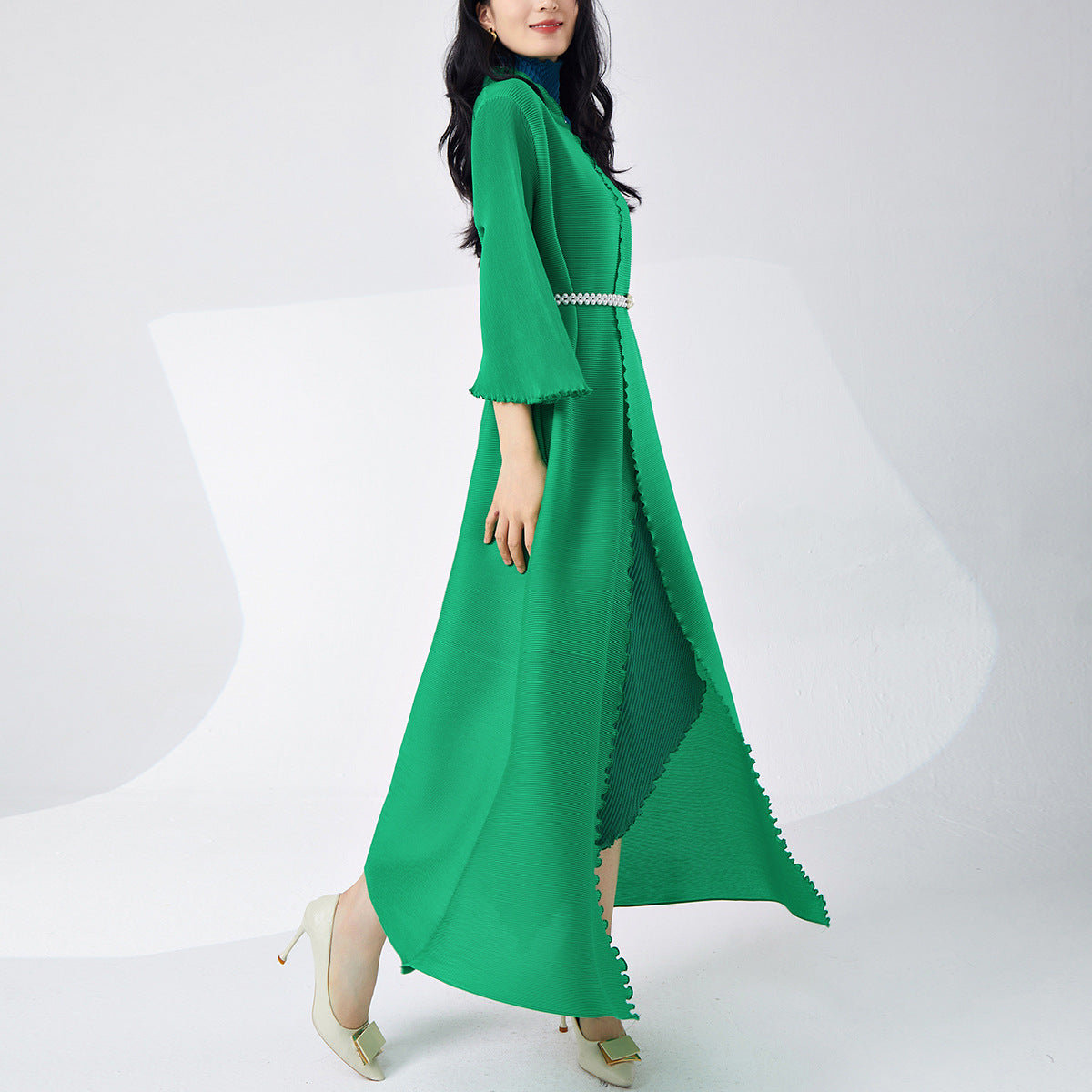 2025 Hot trade long trench coat women's high-end trench coat splicing loose Muslim robe temperament Mizhai cardigan coat autumn