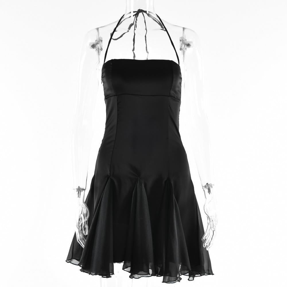 vmtvr unique hoco dresses Fresh Sweet Style Summer New Fashion off-Neck Halter Backless Short A- line Dress Women