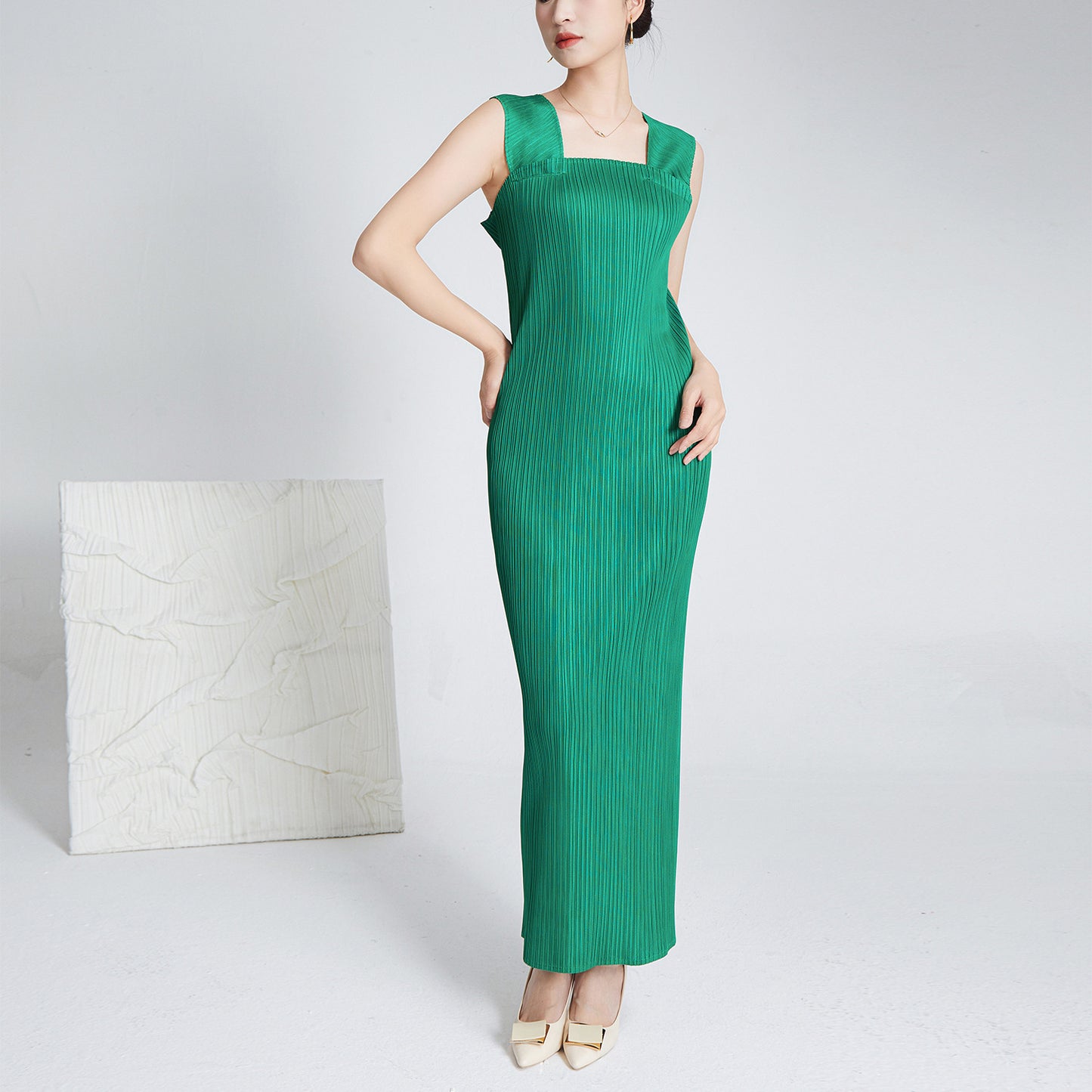2025 Hot trade hot sale suspender dress women's summer high-end temperament split-ended blouse strap-up outside dress skirt