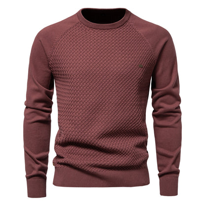 VMTVR 2025 Popular trade popular autumn and winter new cotton men's sweater, men's sweater pullover solid color shoulder sleeve knitted sweater