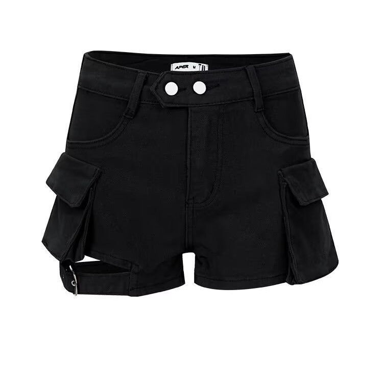 vmtvr casual summer outfits Summer New American Fashion Hot Girl High Waist Denim Shorts Design Sense Big Pocket Versatile Tooling Denim Shorts