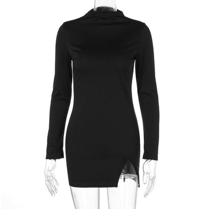 vmtvr pop culture dress to impress Style Women's Clothing 2024 Summer New Fashion Solid Color Simple Long Sleeve Slim Temperament Sheath Dress