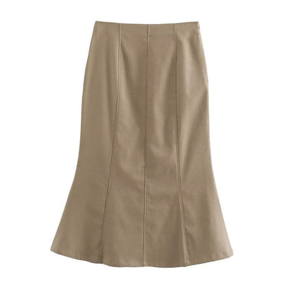 vmtvr business casual outfits for women 2024 Summer New American Hot Girl Back Opening Design Vest High Waist Fishtail Skirt Mid-Length Skirt Suit