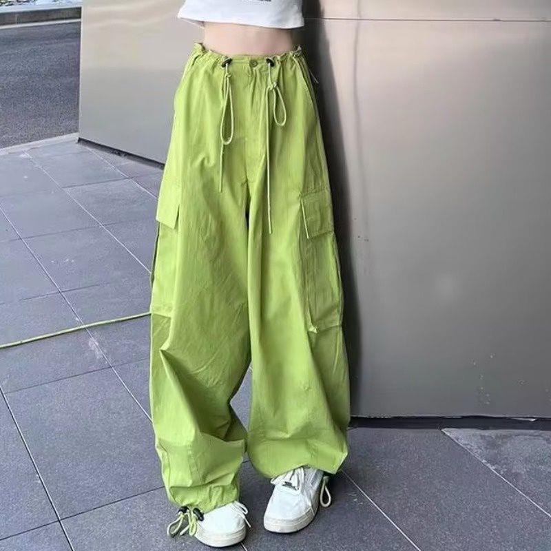 vmtvr college outfits Ankle-Tied Overalls Women's Summer Design Pocket High Waist Straight Casual Pants Loose Slimming Wide Leg Pants Fashion