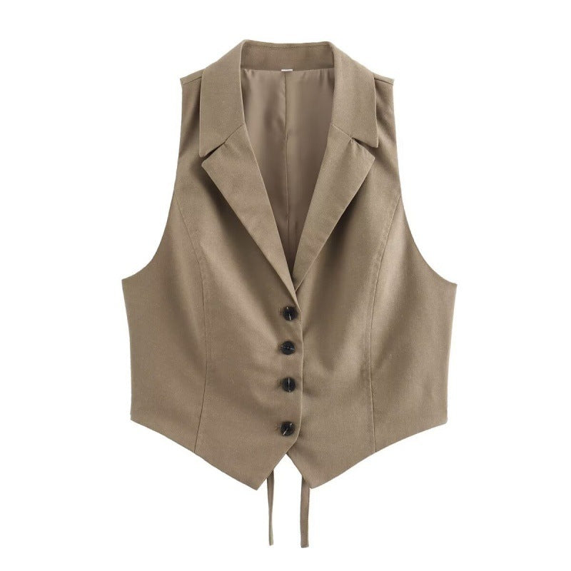 vmtvr business casual outfits for women 2024 Summer New American Hot Girl Back Opening Design Vest High Waist Fishtail Skirt Mid-Length Skirt Suit