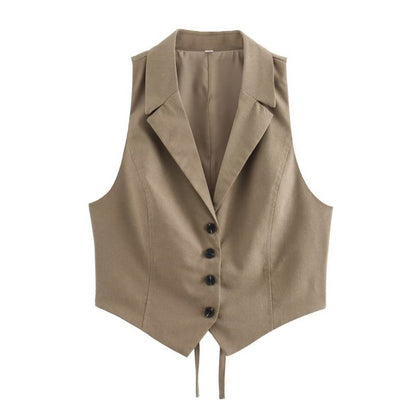 vmtvr business casual outfits for women 2024 Summer New American Hot Girl Back Opening Design Vest High Waist Fishtail Skirt Mid-Length Skirt Suit
