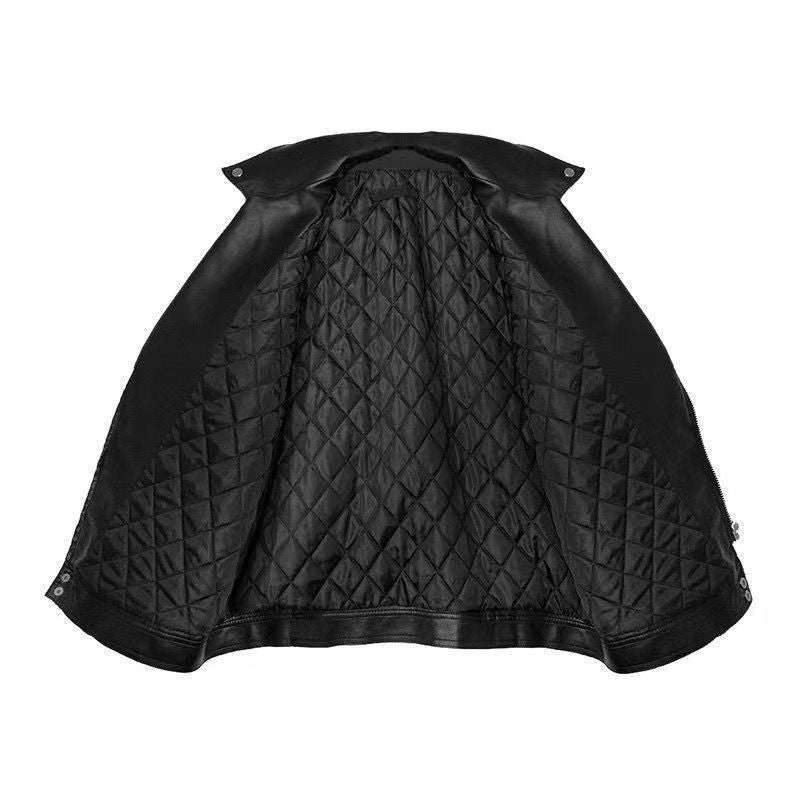 vmtvr fall outfits women Korean Style Casual Loose Black Motorcycle PU Leather Coat Women's Spring and Autumn Versatile Slimming plus Size Leather Jacket