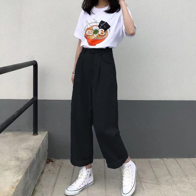 vmtvr 2000s fashion American Retro Rendering Workwear Jeans Women's Summer High Street High Waist Loose Slimming Wide Leg Mopping Pants