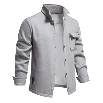 VMTVR 2025 popular autumn and winter new fleece thickened waffle men's lapel cardigan jacket Popular trade pocket coat top men