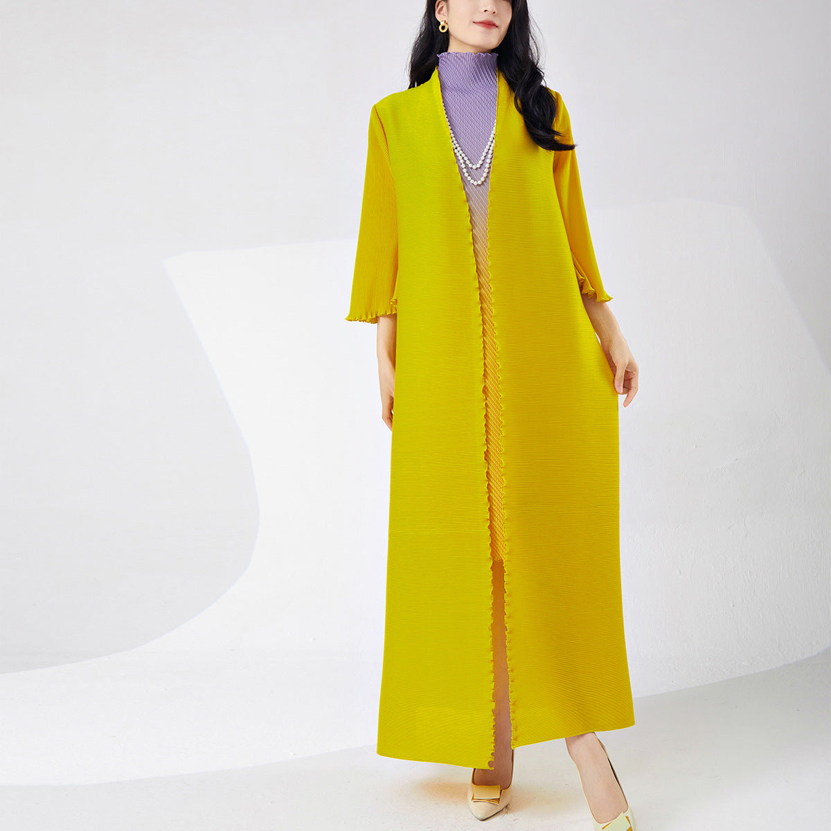 2025 Hot trade long trench coat women's high-end trench coat splicing loose Muslim robe temperament Mizhai cardigan coat autumn