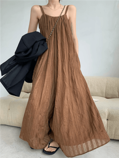 vmtvr - Loose Open Back Maxi Sleeveless Jumpsuits