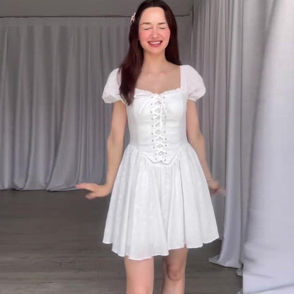 vmtvr pop culture dress to impress 2024 Summer New French Tea Break Waist-Tight Design Holiday Dress
