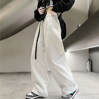 vmtvr High Waist Women Cargo Pants Summer Oversize 4Xl Casual Solid Wide Leg Pants Y2K Female All Match Bf Loose Trousers