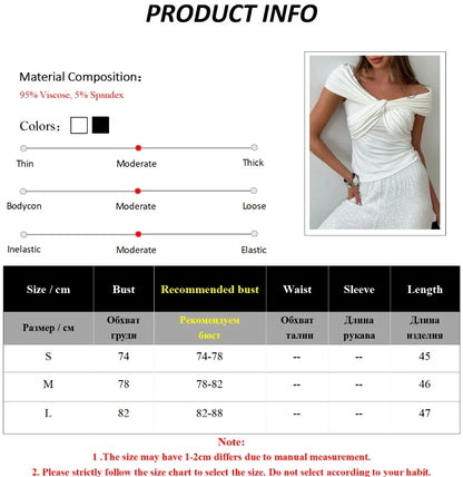 vmtvr Off Shoulder T Shirt Women Bodycone Short Sleeve Tees Black White Spring Summer Stylish Female Crop T-shirts