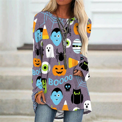 halloween Women Sweatshirts Pumpkin Ghost Printed Costume Halloween Dresses  New Female Cosplay Festival Clubwear Vintage Tops