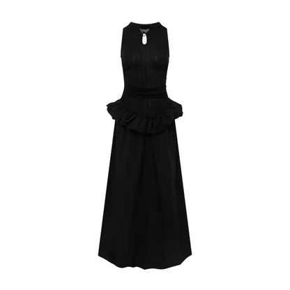 vmtvr  -  Steampunk Black Evening Party Dress Women Cut-out Ruffle Patchwork Sleeveless Maxi Long Tank Dress Gothic Retro Clothes