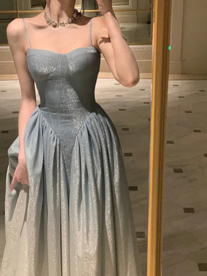 vmtvr Summer Party Sexy Strap Dress Women Sleeveless Casual Formal Midi Dress Female Elegant Vintage One Piece Dress Korean Sweet
