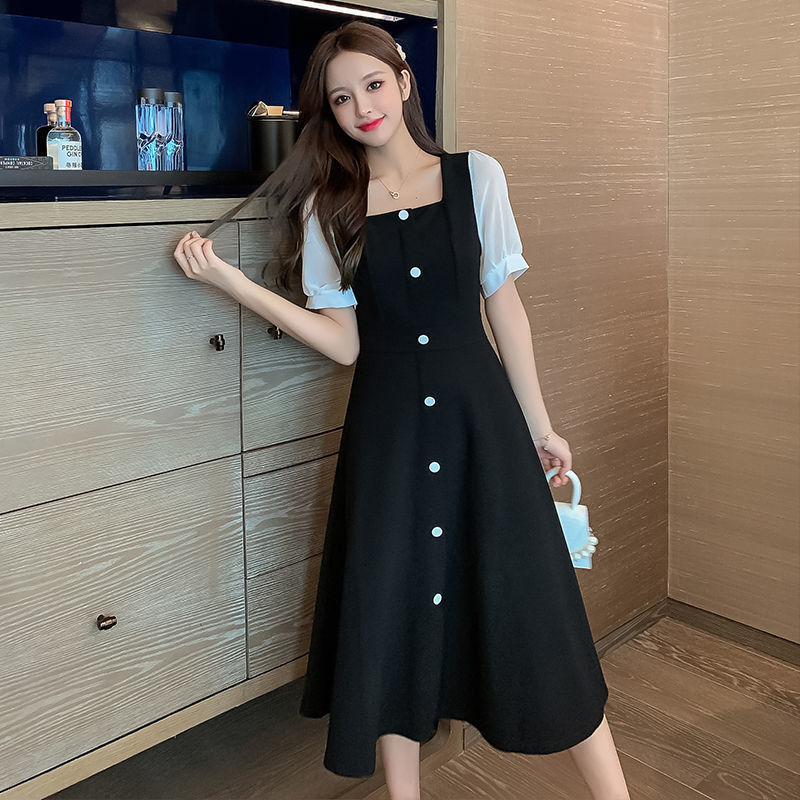 vmtvr - Black Aesthetic Party Summer Light Dress Casual Bag Hip Wrap Vintage Fashion Elegant Women&#39;s Dresses Loose Midi Korean Tunics