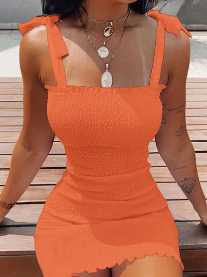 Sexy Women's Bodycon Dress  New Summer Fashion White Sling Strapless Folds Mini Slim Pencil Print Tank Dresses For Women