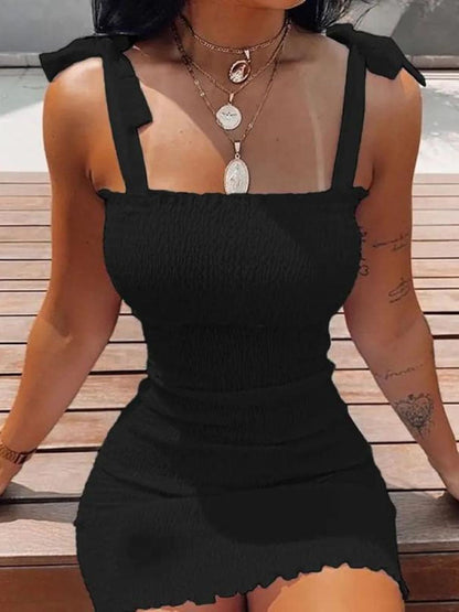 Sexy Women's Bodycon Dress  New Summer Fashion White Sling Strapless Folds Mini Slim Pencil Print Tank Dresses For Women