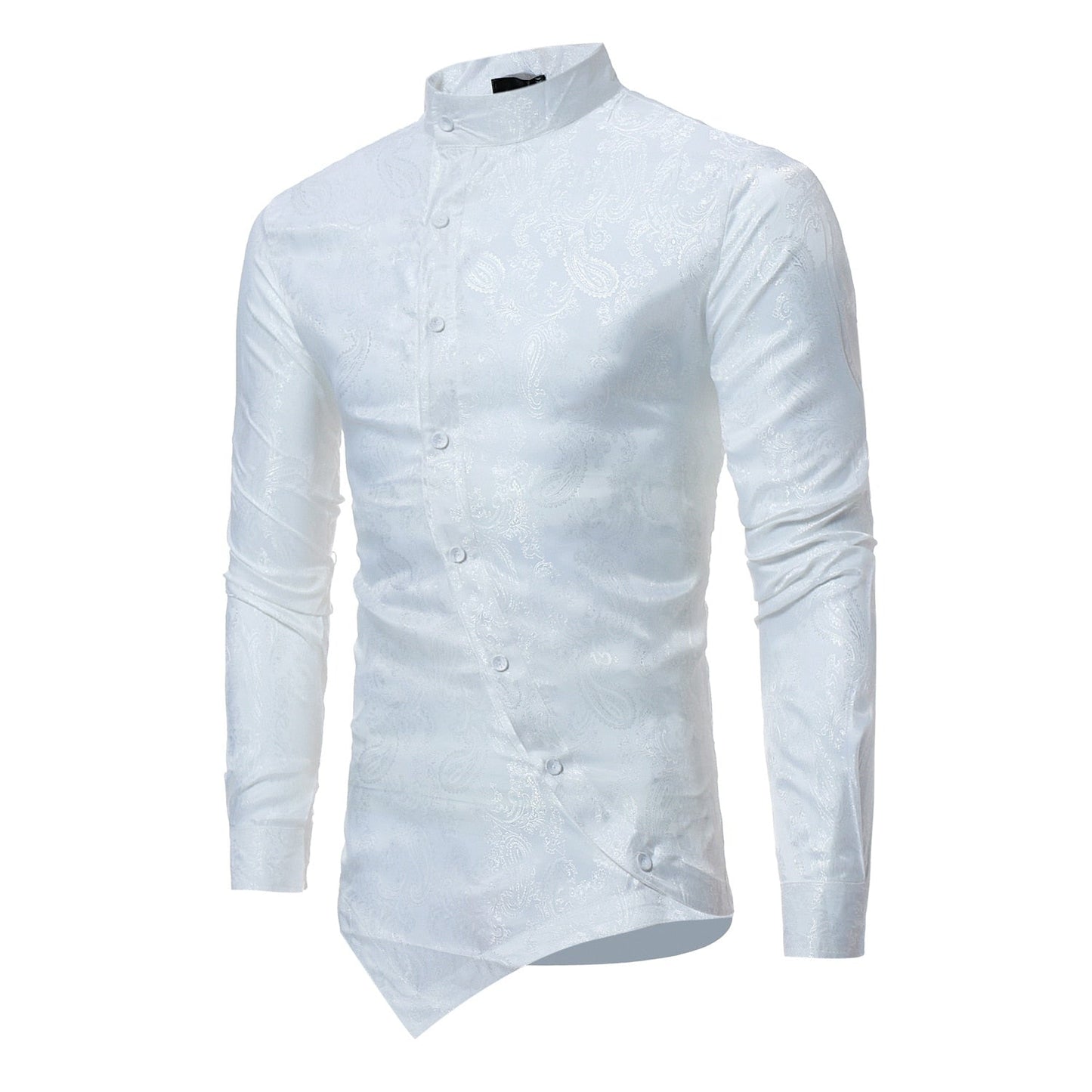 jiaabc Men Spring Autumn Shirt Social Henley Dress Shirt Fashion Long Sleeve Formal Embroidery Tops Clothing Casual camisa masculina