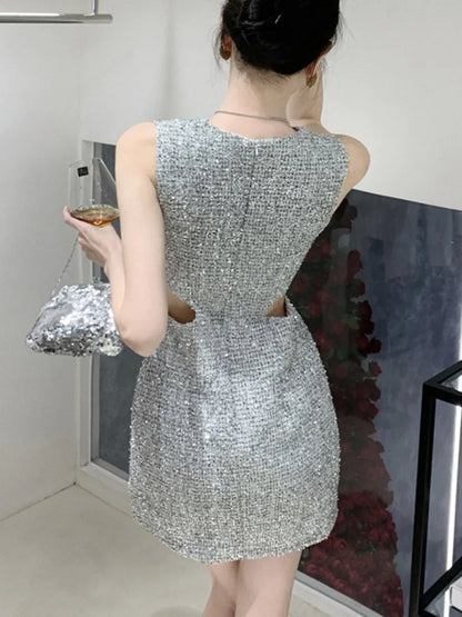 vmtvr  -  Korean Elegant Fashion Luxury Slim Party Dresses For Women New High Street Sleeveless Sexy Summer Dress Y2k Vestidos