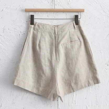 vmtvr Casual Loose Women 100% Linen Shorts Loose Wide Leg High Wasit Pants 2024 Summer New Korean Fashion Harajuku Woman Clothing