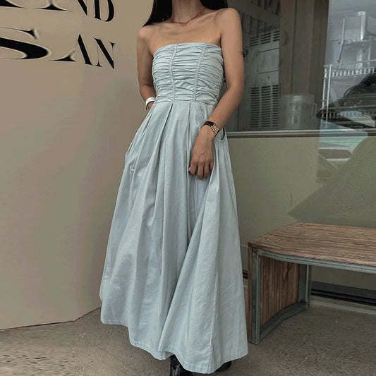 vmtvr  -  New Backless Long Dress Women Elegant Sleeveless Strapless Party Dress Summer Holiday Wear