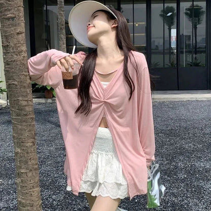 vmtvr Summer Sexy Irregular T Shirt Women Korean Fashion Loose Sun Protection Shirts Casual Streetwear Female All Match Tops New