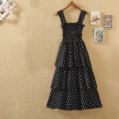 vmtvr Y2K Camis Dress White Shirt 2 Piece Sets Summer Fashion Polka Dot Women Midi Dress Korean All Match Female Short Sleeve Shirts