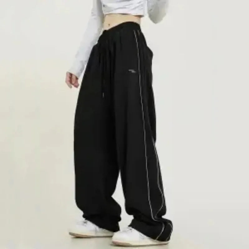 vmtvr Navy Blue Harajuku Woman Oversize Sweatpants Spring Summer Elastic Waist Pocket Streetwear Fashion Joggers Sport Casual Trousers