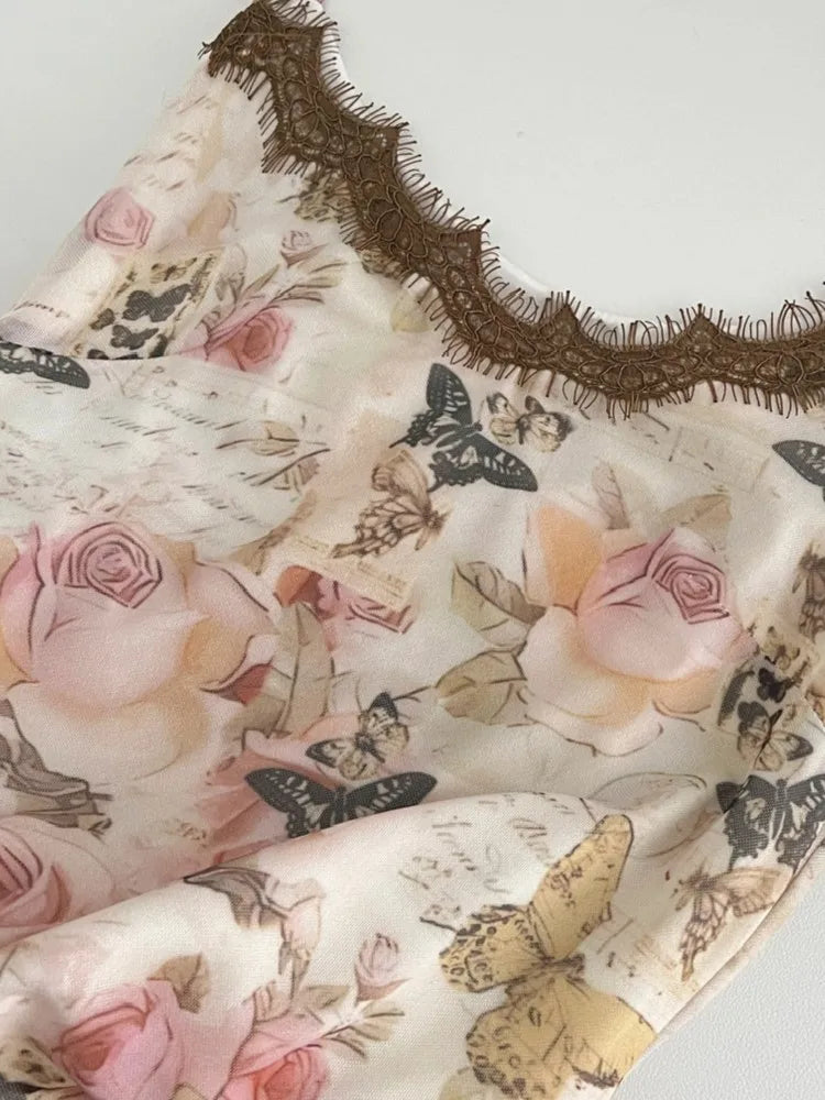 vmtvr Spaghetti Strap Women Floral Print Summer Dress Sleeveless Bodycon Slim Casual Party Dresses Female Clothes Robe Mujers New