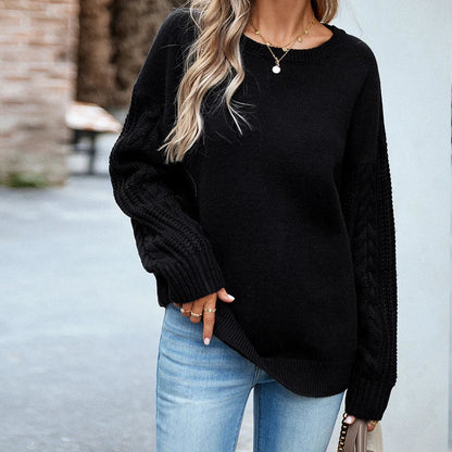 vmtvr New Women Long Sleeve Sweaters Autumn Winter O Neck Knitted Tops Solid Color Ladies Causal Loose Sweater Knitwear