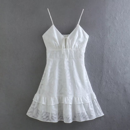 vmtvr - 2023 Summer Women White Sling Sexy Chiffon Dress Sleeveless Fashion Mini Ladies Dresses