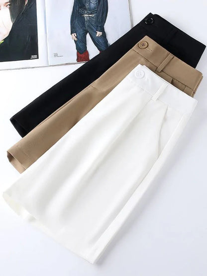 vmtvr Women's Shorts Solid Casual Loose Summer Ventilate Shorts for Women High Waisted Add Belt Fashion Cotton Linen Short Pants Women